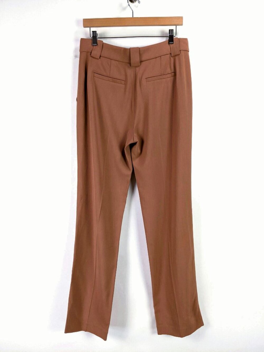 NWT - A.L.C. Flat Front Straight Leg Trousers Minimal Chic Tan Brown Size 8 - Picture 3 of 8